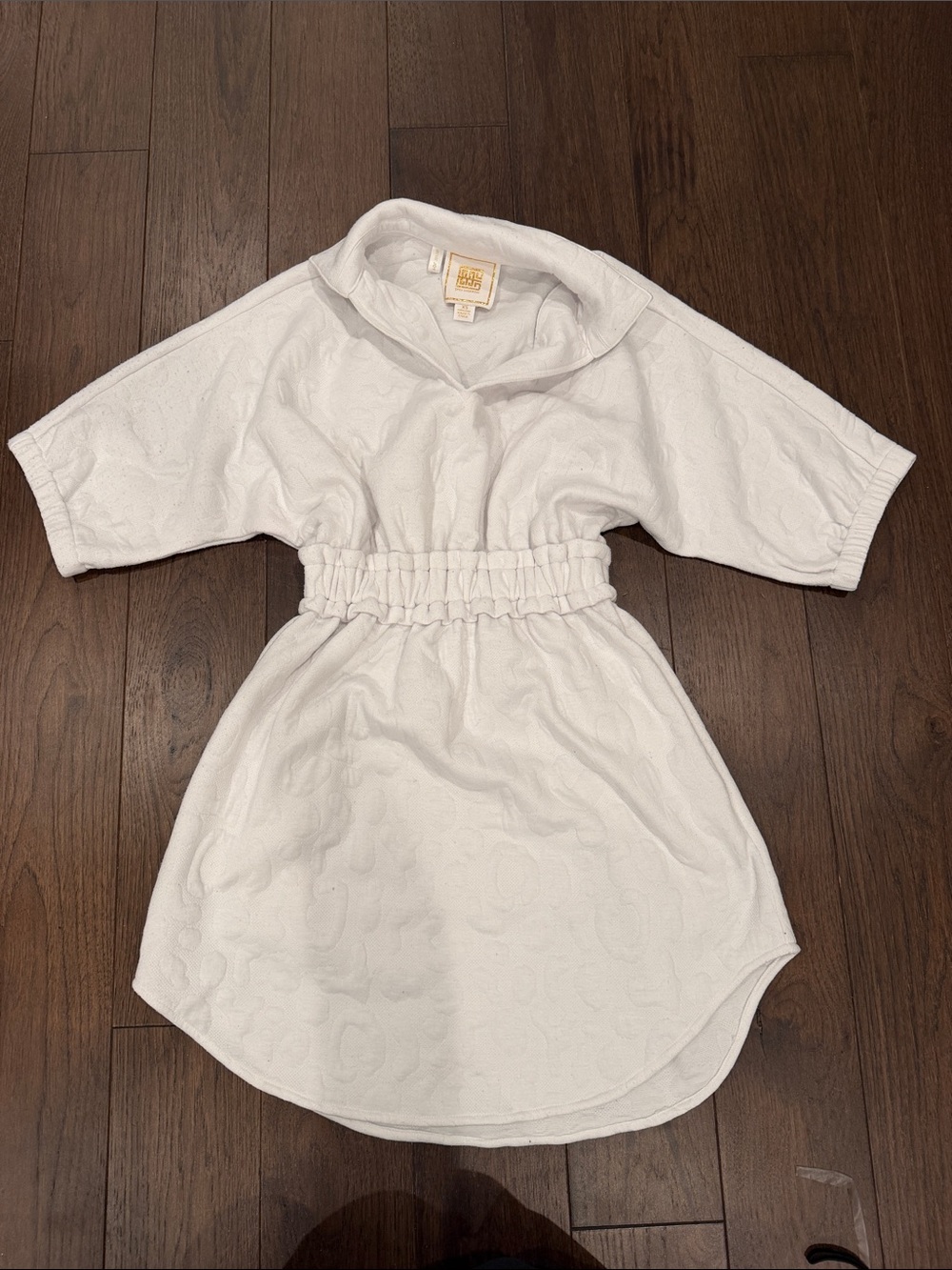 Emily McCarthy Palmer Dress Textured in White Terry Cloth Size XS - C11-728